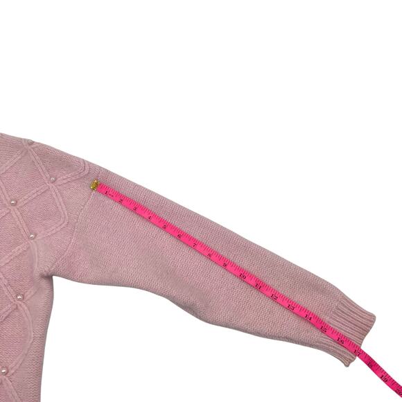 Dana Scott Womens Vintage Pink Pearl Lambswool Rabbit Hair Coquette Sweater Sz M - Picture 13 of 14